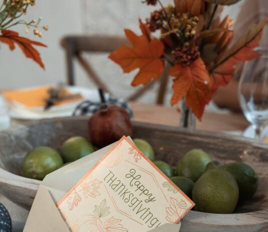 Happy Thanksgiving From Us To You happy thanksgiving greeting card on brown envelope